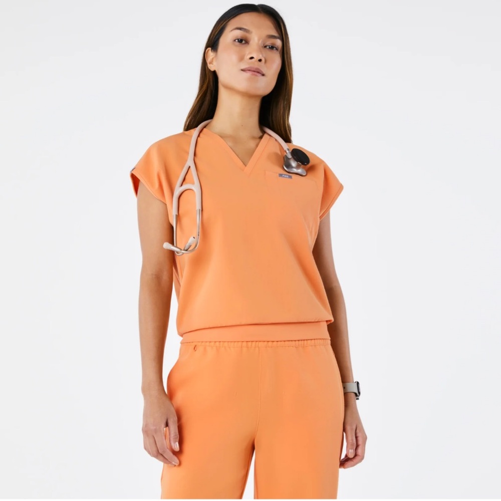 Figs Shaka Orange Scrub top
